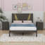 Ensemble de chambre à coucher 3 pièces Camarion, lit plateforme campagnard avec deux lumières de chevet, table de chevet 2 tiroirs-1335232902-1335232920