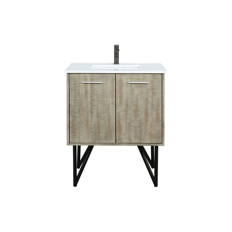 Ensemble de meuble-lavabo pour salle de bain, plateau en marbre de culture et robinet en métal (NO SINK)