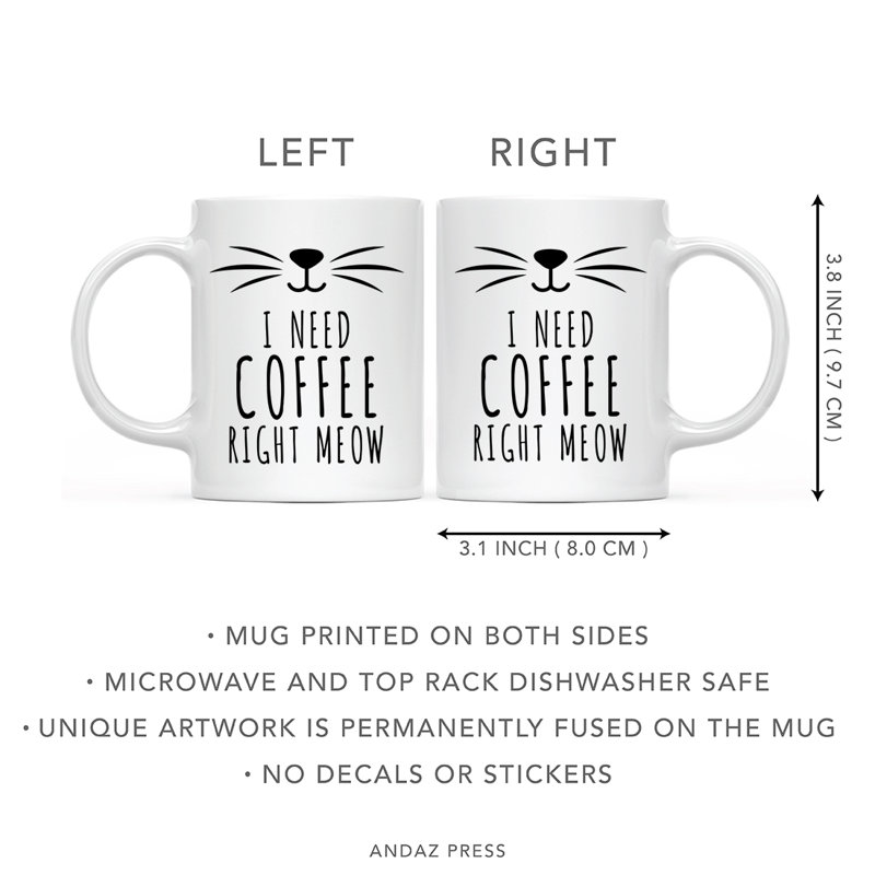 Tasse à café «Funny Cat Lover My Cat And I Speak Shit About You», J’ai besoin d’un café à droite
