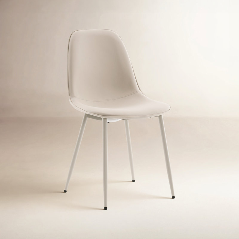 Chaise rembourrée en similicuir Kavi , Similicuir gris gris / gris