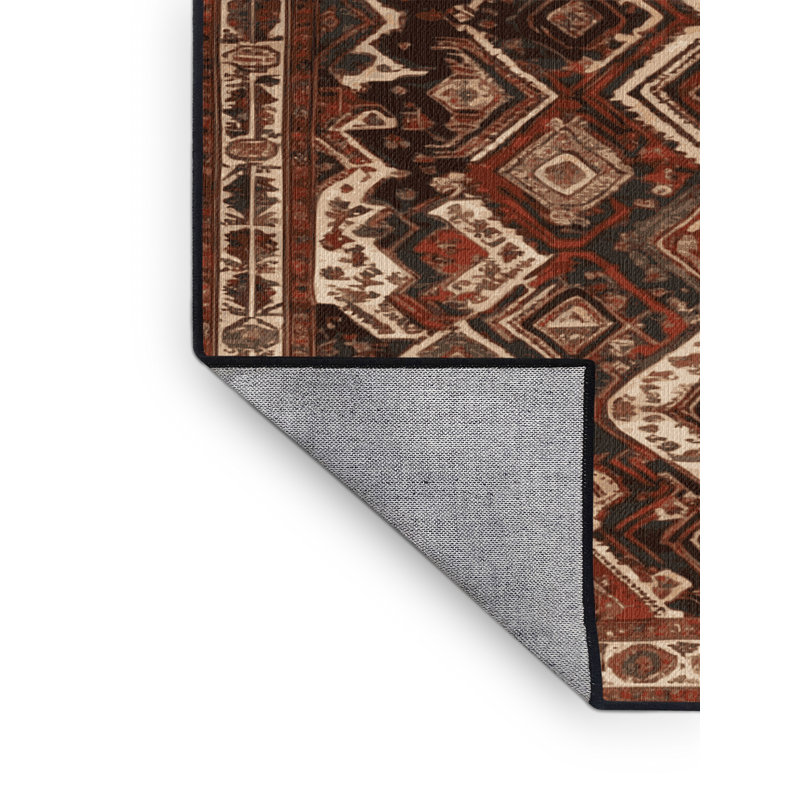 Tapis brun lavable à la machine, Rond 7 pi
