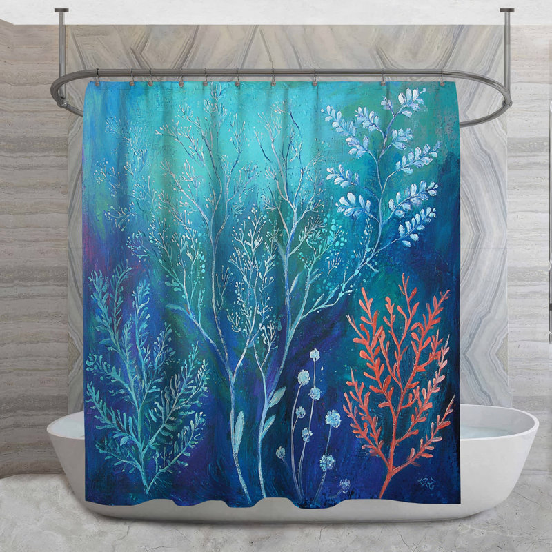 Rideau de douche en pierre - Décor de salle de bain abstrait Sud-Ouest, H 93 po x l 70 po