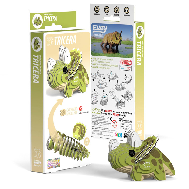EUGY - casse-tête tricératops 3D