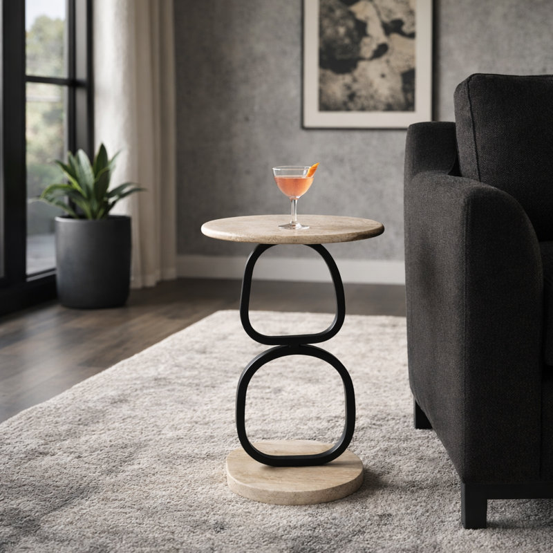 Table d'appoint Altrincham Modern Travertine