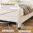 3 Pieces Farmhouse Bedroom Set, King Size Bookcase Bed Frame, 5 Drawer Dresser, 4 Drawers Dresser,White-1655061811-1655061812