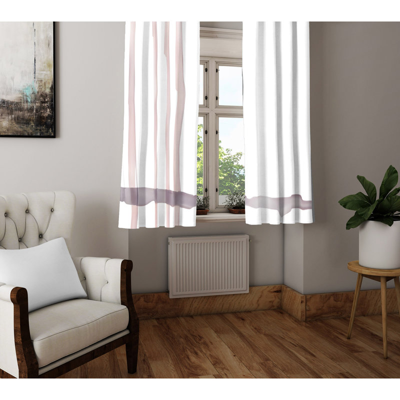 Paire de rideaux semi-transparents en polyester Diandria, L 56 po x L 78 po