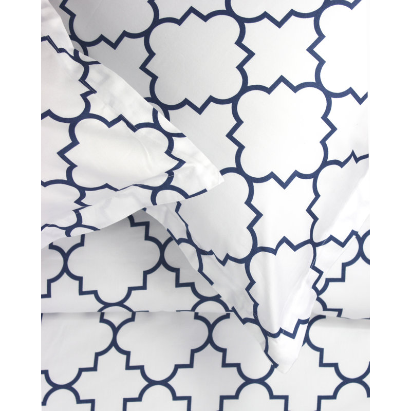 Lattice Geometric Shapes Duvet Cover, Twin/Twin XL, Navy