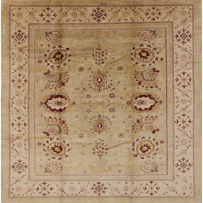 Tapis oriental beige / ivoire Salmund, Carré 5 pi