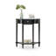 Console demi-cercle en bois massif noir-1730161452