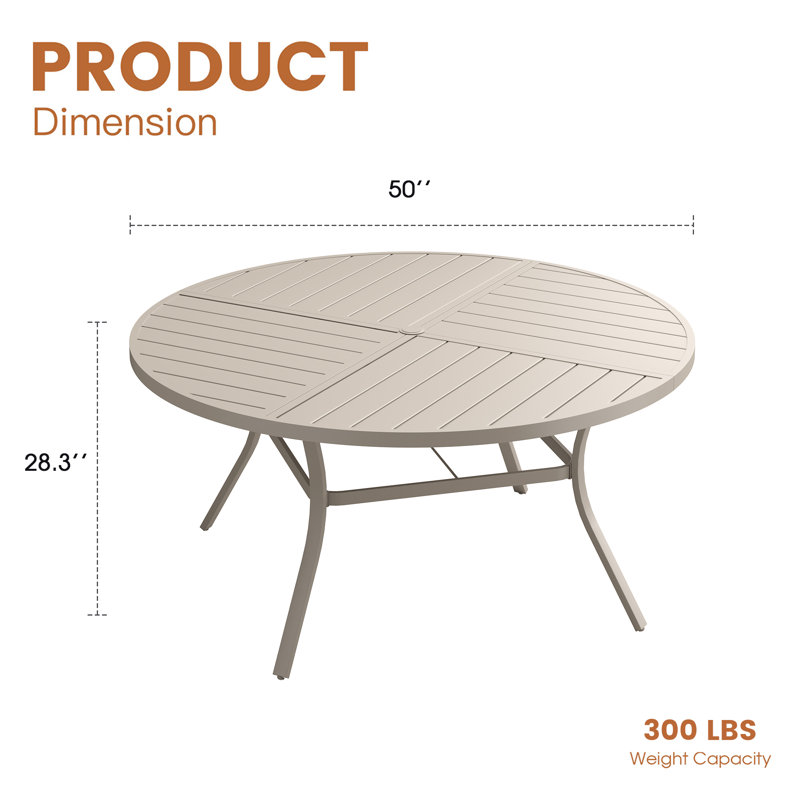 Table de salle à manger 50 ", Crème