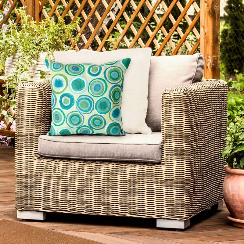 Puddle Dot Throw Pillow, Green