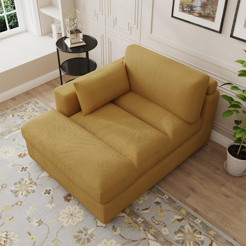 Stoneville 106.7Cm Square Arms Sofa & Chaise, Orange