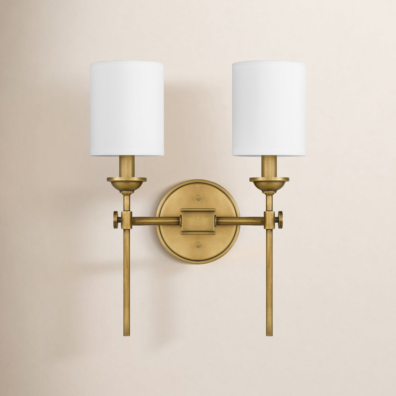 Danforth 2 Light Dimmable Wallchiere, Weathered Brass