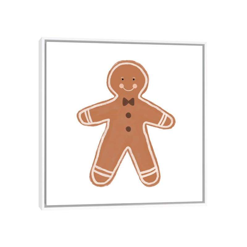 Reproduction d’art, "Gingerbread Man" par Orara studio, H 37 po x l 37 po x P 1,5 po, Toile blanche encadrée, Pas de tapis