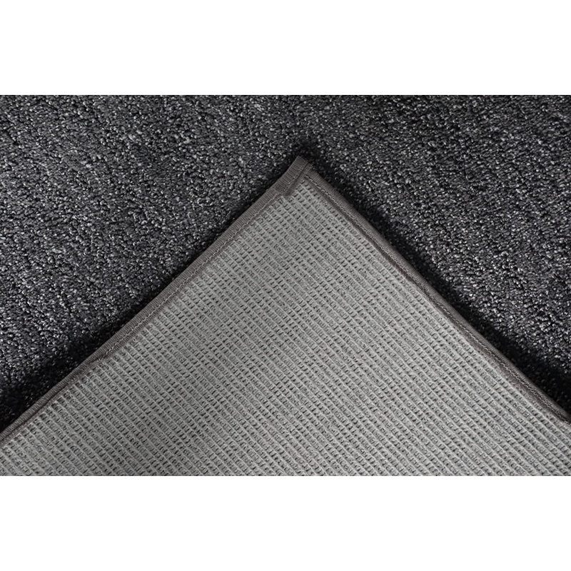 Solid Color Machine Made Tufted Polyester Area Rug in Light Gray Set, Rectangle 1'6" x 2'3"
