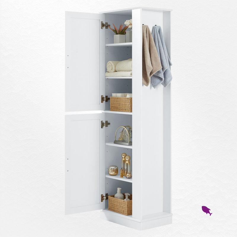 Tall Freestanding Bathroom Storage Cabinet, White