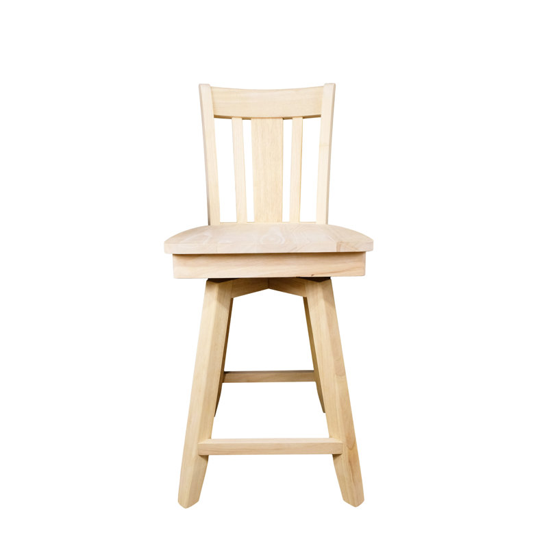 Kervens Swivel Solid Wood Counter Stool, Counter Stool (24” Seat Height)