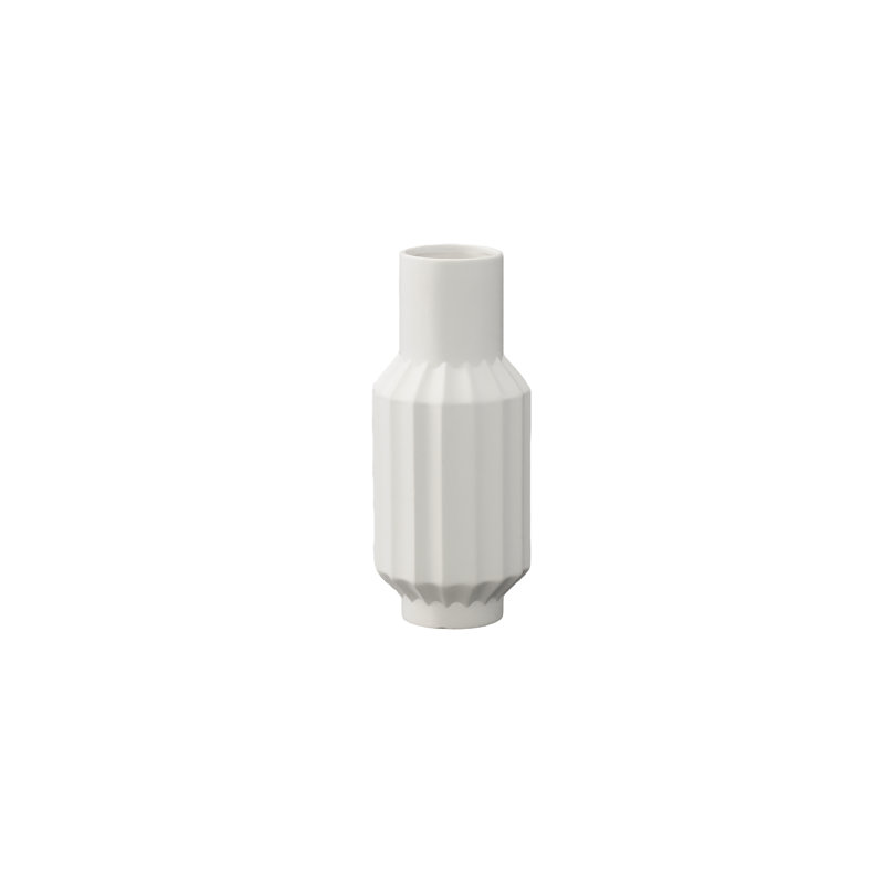 Ceramic Round Bottle Vase Matte Finish White