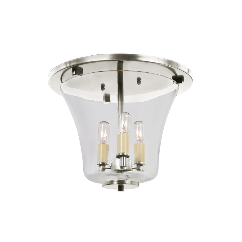Katy Glass Flush Mount, Pewter