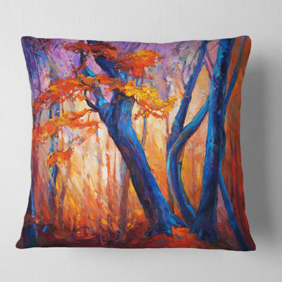 Housse et insert de coussin Silhouettes of Trees in Forest
