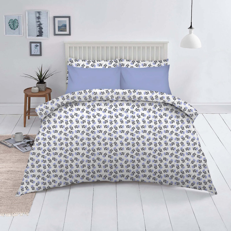 600 Thread Count Floral Cotton Quality Sheet Set, Drap-housse pour grand lit avec 4 taies d'oreiller