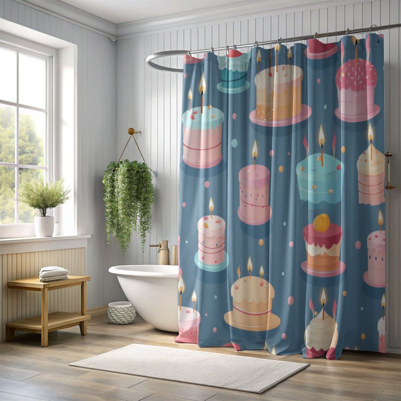 Festive Happiness - Premium Shower Curtain, H 74 po x l 71 po