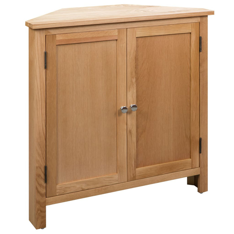 Solid Wood Oak Corner Cabinet Storage Living Room White/Light Wood, Brown