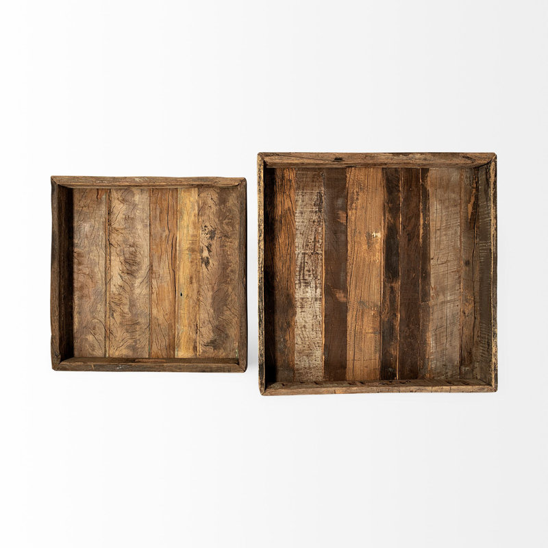 Latassha Solid Wood Decorative Tray, 3" H x 24" W x 24" L