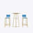  Bar table and chairs three piece set, frame, sponge made seat cushions and backrests, bar table with storage function-1297698840
