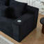 Black Corduroy Modular Cloud Couch, 3 - Seat, Cup Holders, No Assembly, For Movie Nights Adaptable To Various Configurations, Oversized Deep Assembly