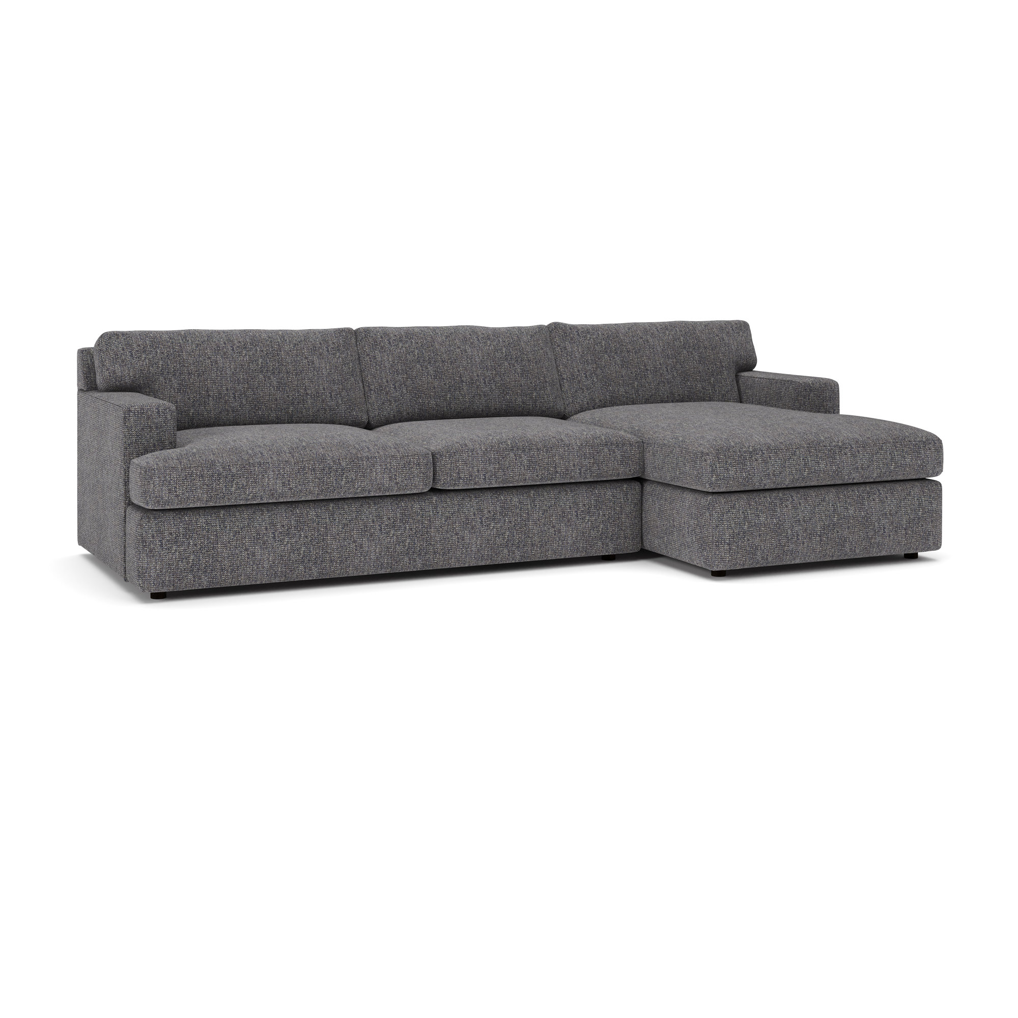 Cleo 2-Piece Upholstered Sectional, Right Hand Facing, Valet Carbon Tweed