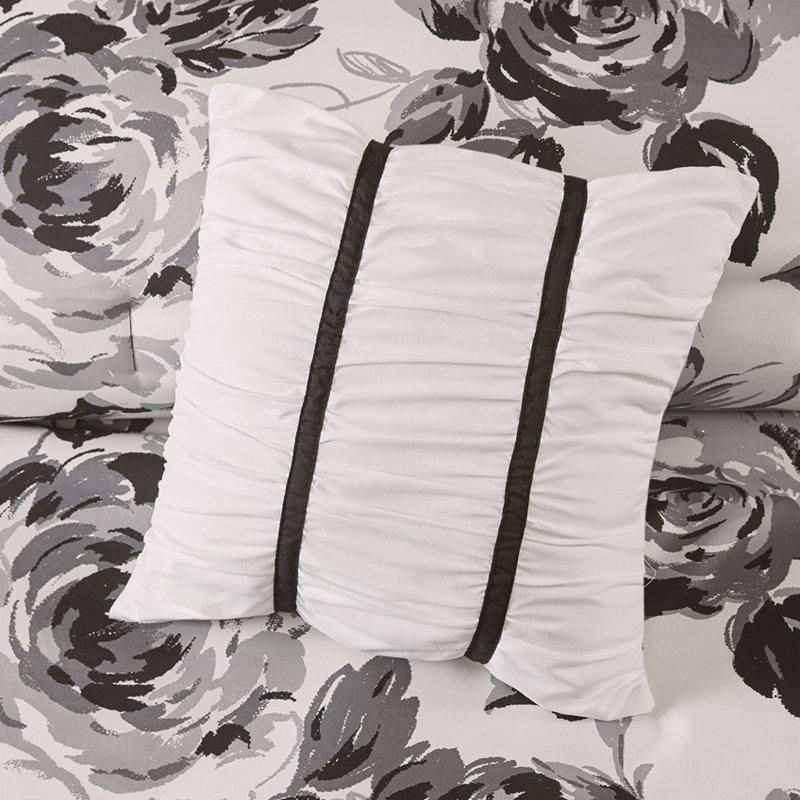 Ensemble de literie à motif floral élégant, microfibre de polyester, style classique pour la maison