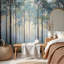 Papier peint adhésif pelez et collez, décor de forêt onirique, auvent brumeux, décorations murales boisées H 69 po x l 96 po, papier peint amovible en PVC, adhésif pour chambre à coucher, bureau à domicile-287869033
