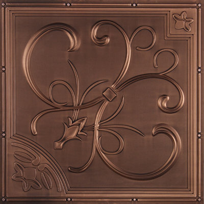 Orleans 23.75 in. L x 23.75 in. W Metallic and Textured Vinyl Drop-In Ceiling Tile and Glue Up Ceiling Tile Ceiling Tile In