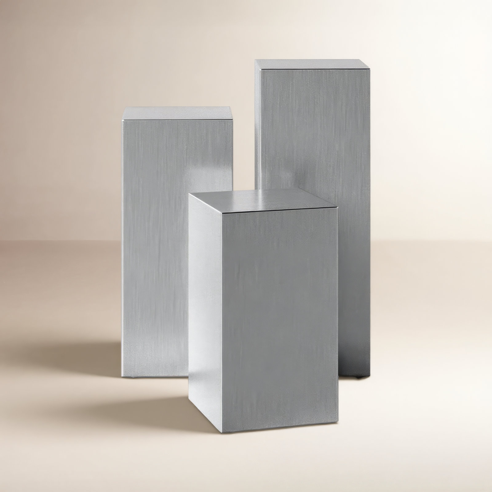 Delfina End Table, Brushed Metal