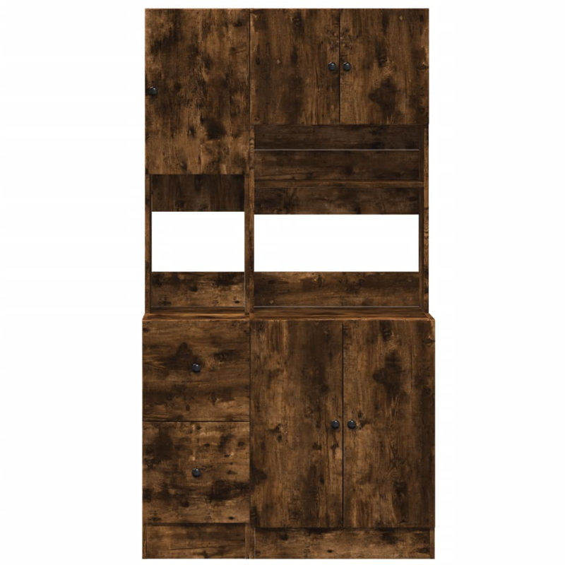 Kitchen Cabinet Smoked Oak 95X50x180 Cm Engineered Wood, Smoked Oak