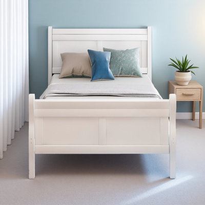 Lit plateforme avec base de lit en bois et lit-bateau