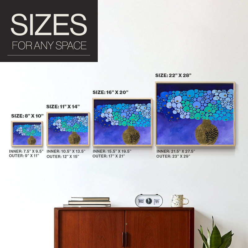 Blue Poppies II -Framed Print - Restickable