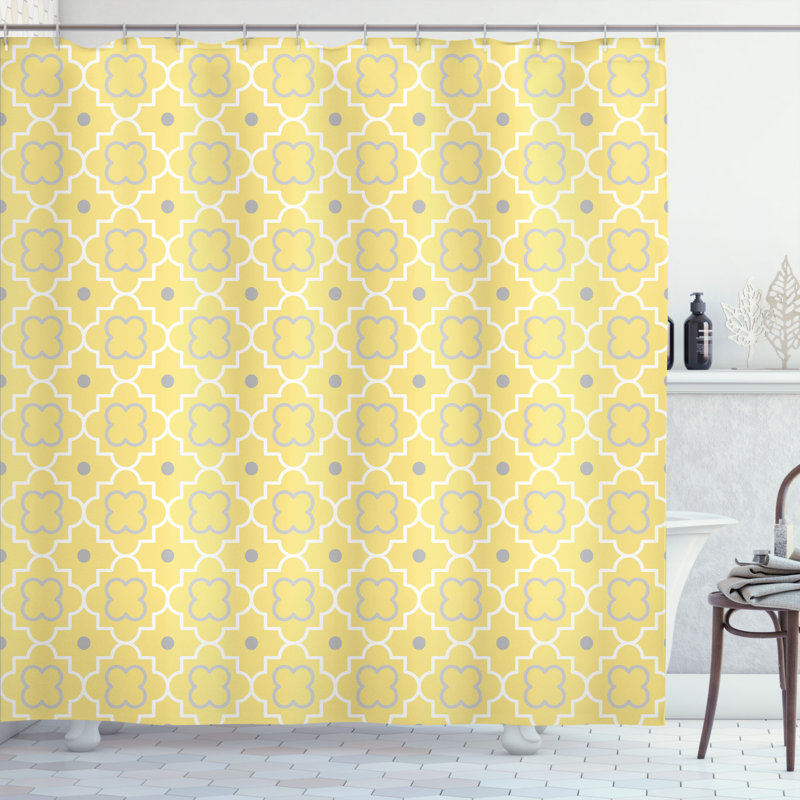Motif avec rideau de douche à imprimé marocain et crochets Baudoin, l 69 po x L 75 po