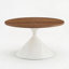 Ensemble de tables basses rondes 2 pièces, plateau de table à motif noyer avec base en acier, table basse multifonctionnelle (noir et noyer)-1575623966-1575623969