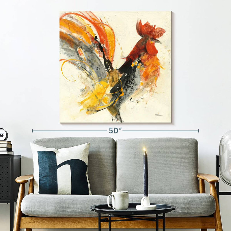 Festive Rooster I, 33" H x 33" W
