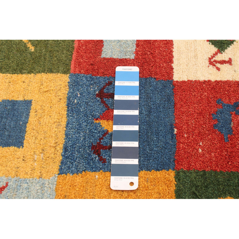 Tapis Helbe Gabbeh bleu 3 pi 3 po x 4 pi 7 po