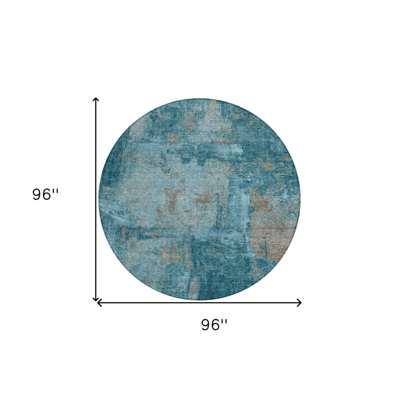 Tapis rond bleu 8 po