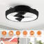 18.9" 6-Speed ??Flush Mount Ceiling Fan with Dimmable 3CCT LED Lights and Remote Control-379335064