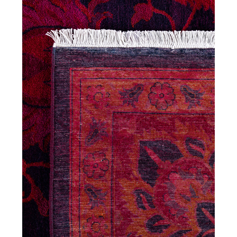 Overdyed Hand-Knotted Wool Modern-Contemporary Pink Area Rug 9' 2" x 12' 0"