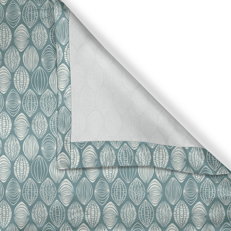 Rideau à œillets décoratif à 2 panneaux East Urban Home, 50 po, turquoise et noix de coco, L 50 po x L 108 po