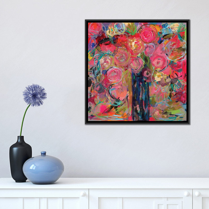 « release », impression sur toile, H 18 po x l 18 po x P 1,5 po, Toile avec cadre noir, Pas de tapis