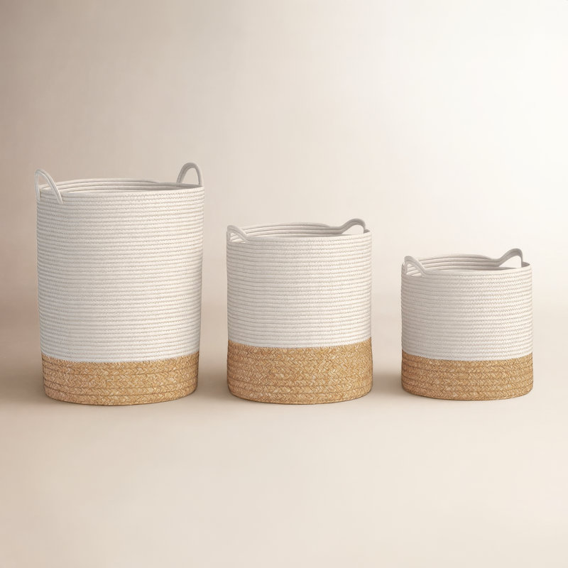 Ensemble de paniers en tissu 3 pièces
