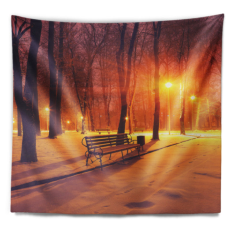 Bancs de paysage recouverts d'une tapisserie d'hiver, H 32 po x l 39 po