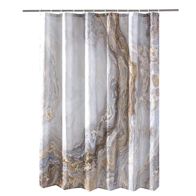 Texture de rideau de douche en marbre pour salle de bain, tissu de polyester imperméable, 72 po x 84 po, taille longue